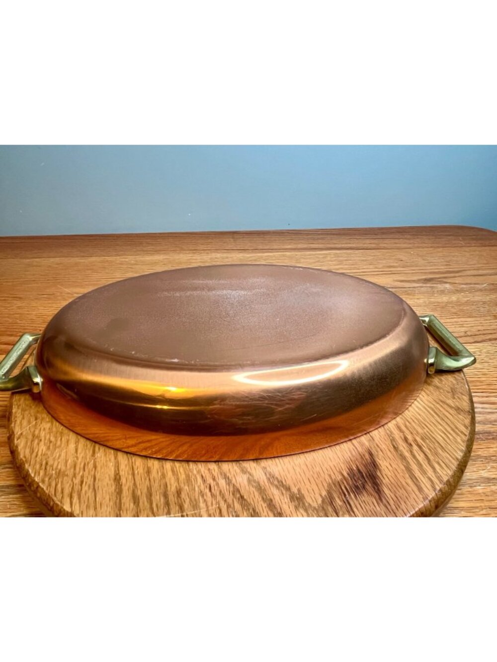 Vintage  Paul Revere Ware 12 inch  Copper Double Handle Oval Au Gratin Pan/ Fish - Picture 11 of 15